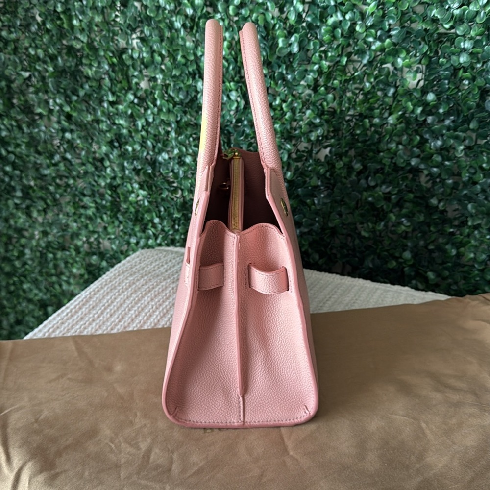 Burberry Pink Leather Two Way Bag Authentic - Picture 6 of 7